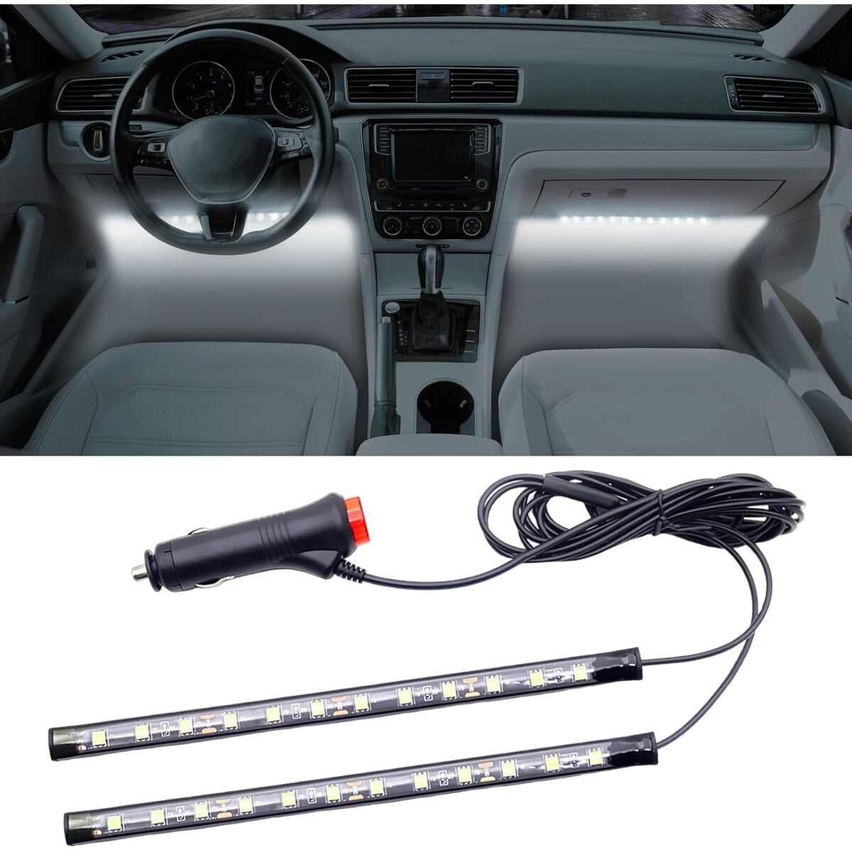 Luz Led Interior Auto Xuzimaoyi Smd5050 2en1 12v Blanca