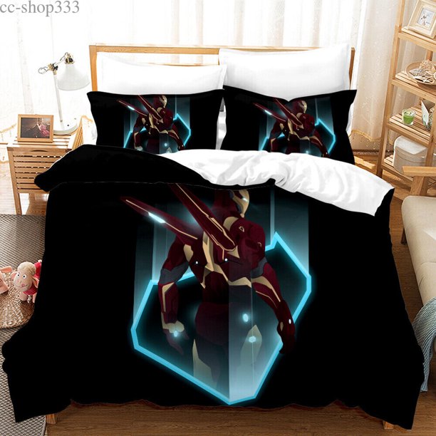 Iron Man Bedding Set Soft Duvet Cover Comforter Cover Pillowcases Fans Gift3-Piece Bedding Set (1 Duvet Cover + 2 Pillow Shams)