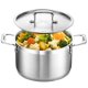 thumbnail image 1 of Inducción Stockpot Bakken de acero inoxidable cepillado de 5 litros, 1 of 6
