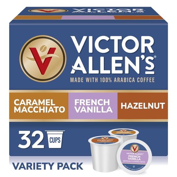 Paquete Variado de Café Victor Allen's 32 Cápsulas Sabor Vainilla Francesa y Avellana