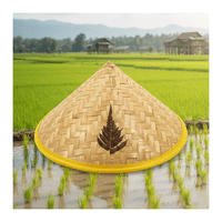 Genérico - Sombrero Gorro Tradicional, Bambú Chino Marrón Claro Talla Única