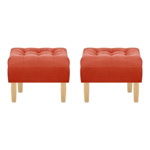 Bodevir - Set Pouf Wood 1C Felpa 05 Naranjo