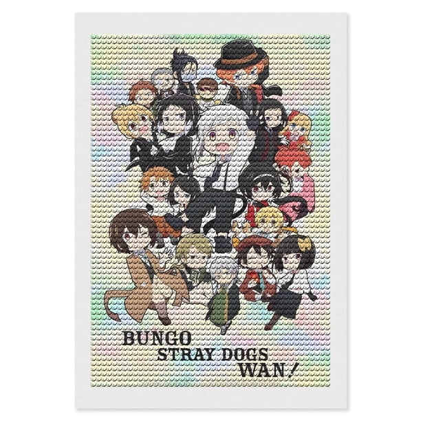 Bungou Stray Dogs Kits de Pintura de Diamantes para Adultos 5D DIY Diamond Art Kits Full Drill Diamond Dots para Regalo Decoración de Pared y Relajación Artes de Gemas 20*30cm