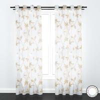 Elizabeth Peper - Set De Cortinas Visillo 2 Paños De 140 X 220 Cm Dorado
