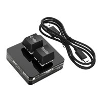 Bothyi - Copiar Y Pegar Teclado De 2 Teclas Rgb Mini Teclado Usb 2 Teclas Para Dibujo De Audio Negro