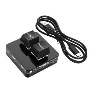 Bothyi - Copiar Y Pegar Teclado De 2 Teclas Rgb Mini Teclado Usb 2 Teclas Para Dibujo De Audio Negro
