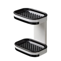 Click Ventas - Soporte De Pared Porta Jabon Autoadhesivo Doble Organizador Baño
