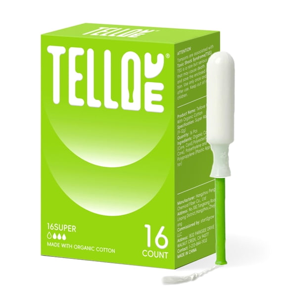 Tampones Tellove Super 16 de algodón orgánico