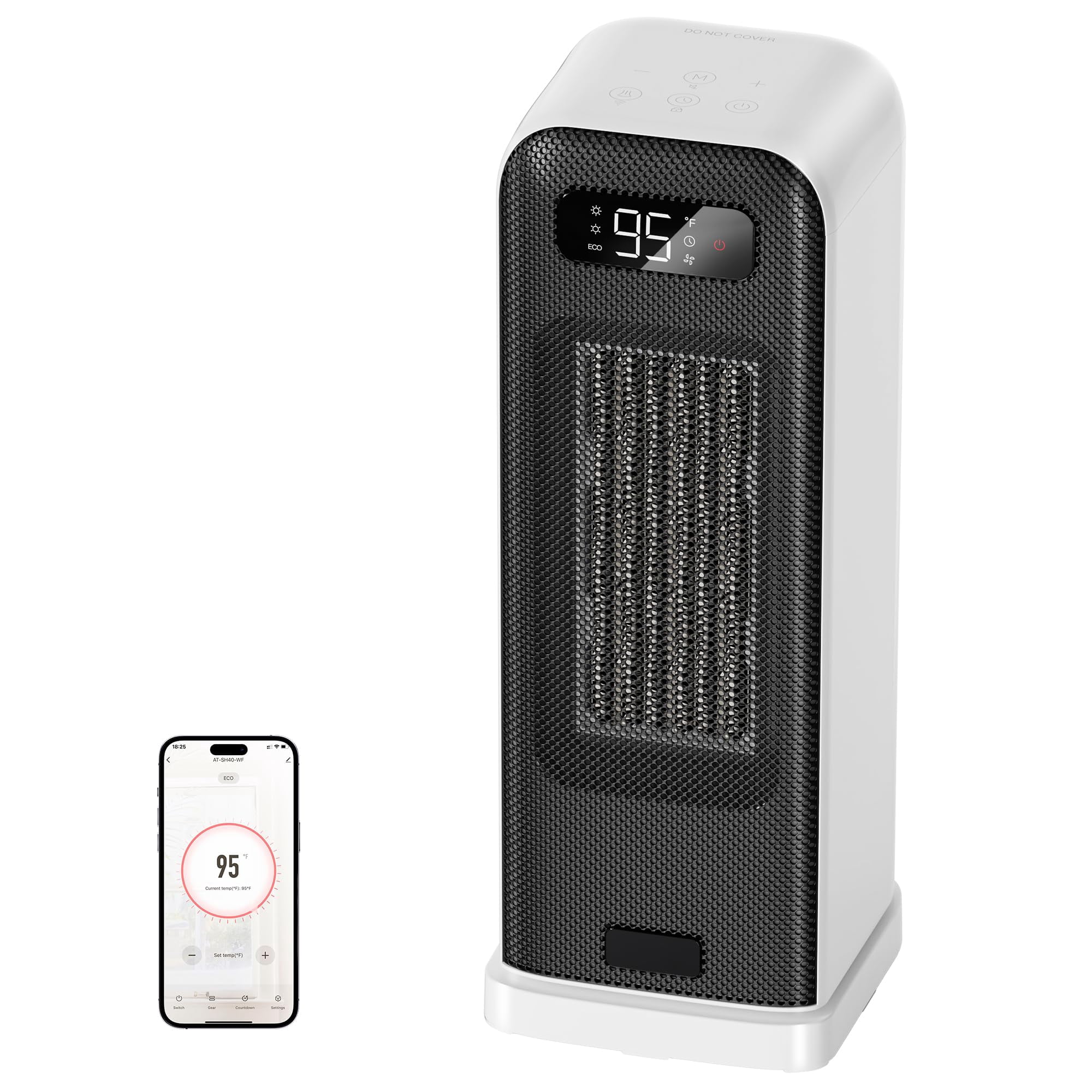 Calefactor Eléctrico Flanur 1500w Con Wifi, Control Por Voz Y Temporizador