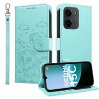 Funda Billetera Foxdock Compatible Con Xiaomi Poco C85, Diseño Perrito Tierno, Ranuras Para Tarjetas Y Soporte Plegable