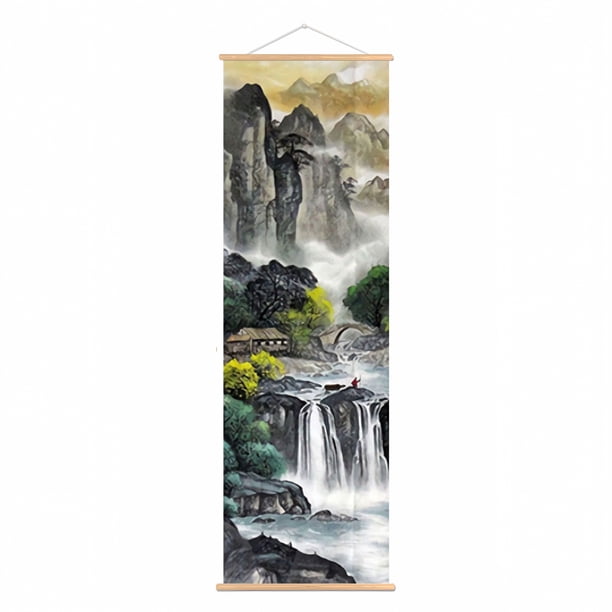 4pcs/set Landscape Canvas Paintings, Wall Art Black And White For Living Room Bedroom, Chinese Traditional Ink Decor, Posters And Prints, No Frame