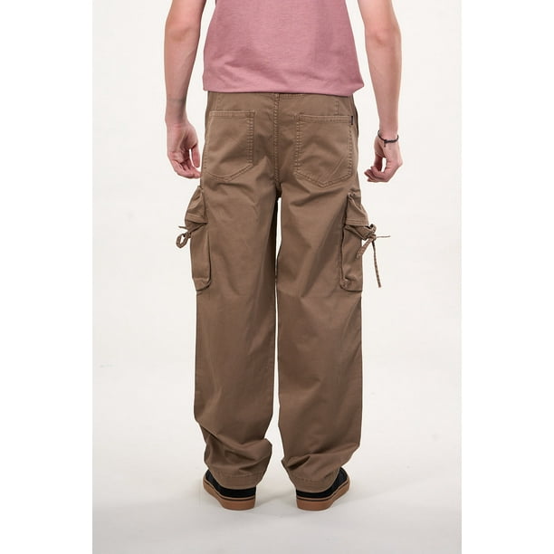 Pantalon Cargo Twill Procesado Relaxed Café Wi4355