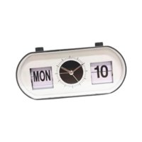 Bothyi - Reloj Manual Con Tapa, Práctico Reloj Despertador De Escritorio, Reloj Calendario Para Sala De Estar, Manecillas De Reloj Plateadas