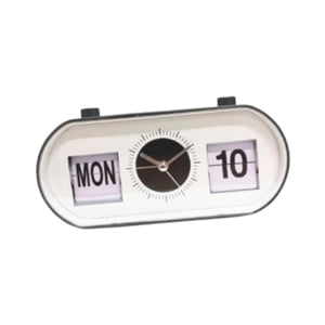 Bothyi - Reloj Manual Con Tapa, Práctico Reloj Despertador De Escritorio, Reloj Calendario Para Sala De Estar, Manecillas De Reloj Plateadas