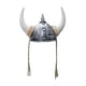 thumbnail image 1 of Casco Medieval Con Cuernos, Adorno único, Accesorios De Halloween De Caballero Unisex, Plateado Con Trenza, 1 of 5