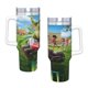 thumbnail image 4 of Leo Vaso aislado de acero inoxidable con asa, diseño temático, regalo para familia, amigos y fans; incluye pajita y encaja en el portavasos estándar, 40 oz, 4 of 6
