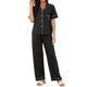 thumbnail image 2 of INSPIRE CHIC Conjunto de Pijama para Mujer con Botones, Lazo, Manga Corta, Parte Superior y Pantalones, Pijamas Suaves para Novia, Conjunto de Dos Piezas para Dormir, Talla XL, Negro, 2 of 6