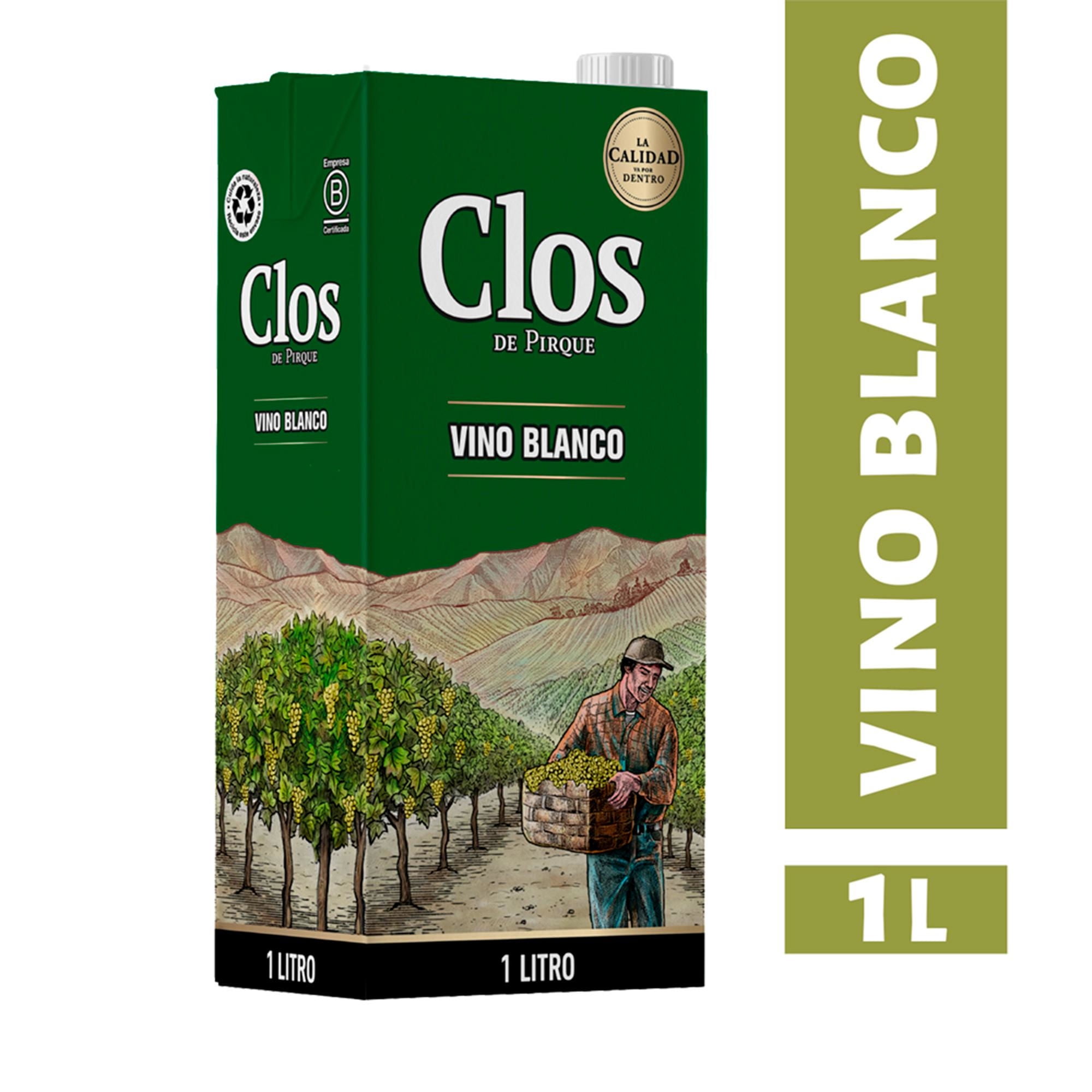 Vino Blanco Sauvignon Blanc 12° Caja 1L Clos de Pirque