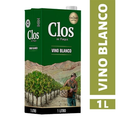 Vino Blanco Sauvignon Blanc 12° Caja 1L Clos De Pirque