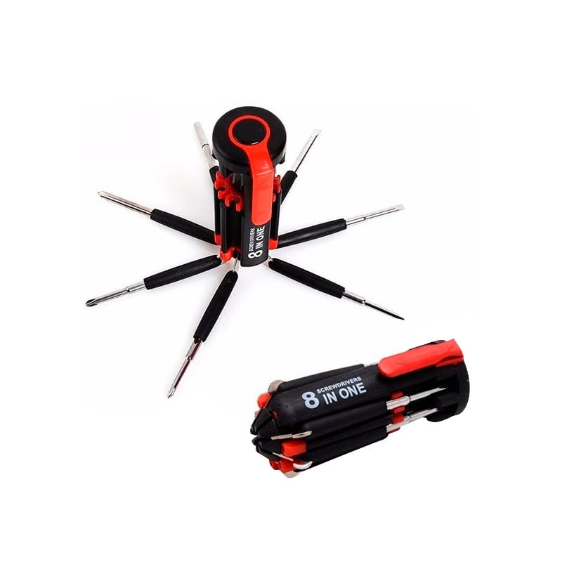N-ofertas - Destornillador 8 En 1 Linterna Herramientas