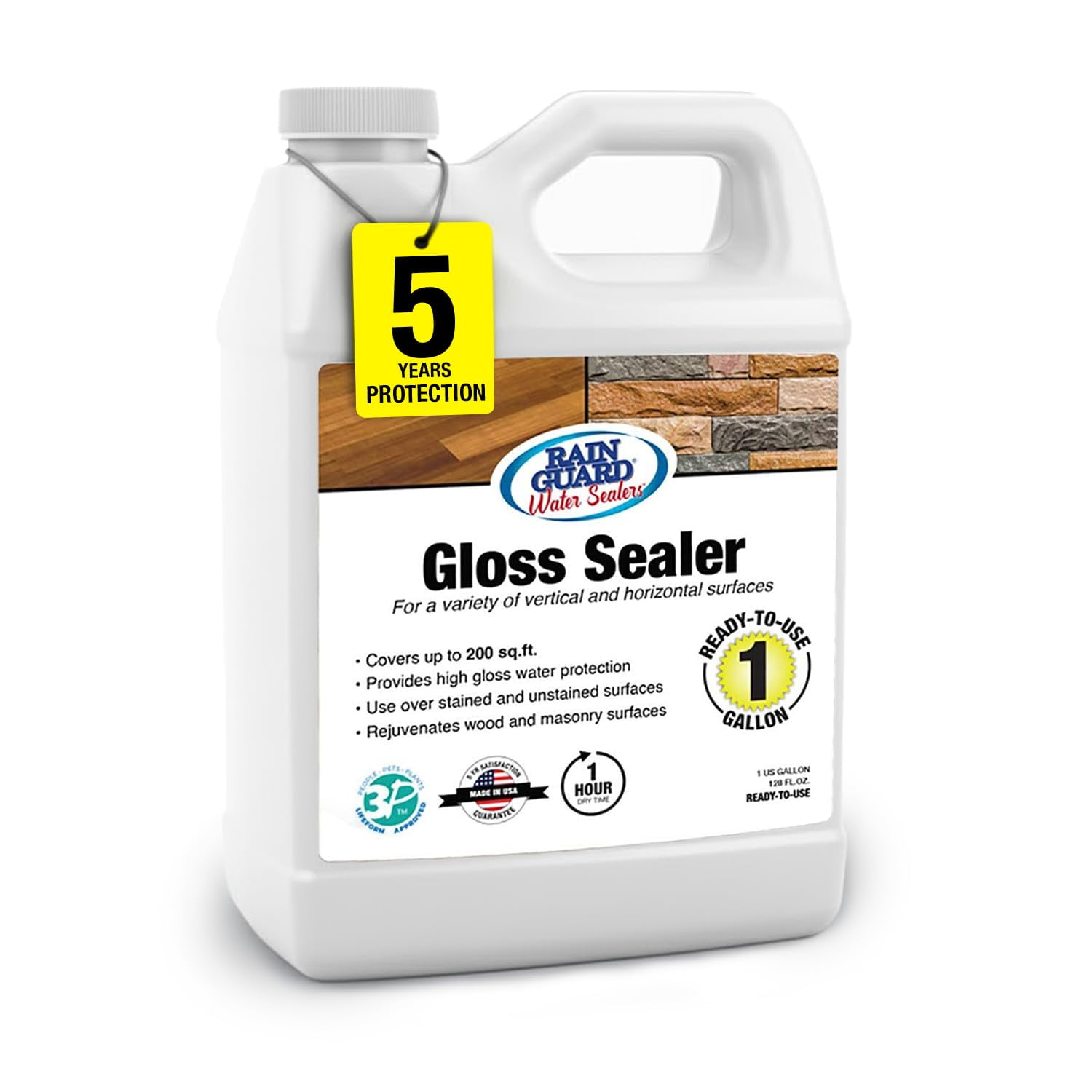 Rain Guard Water Sealers - Sellador Rain Guard Rainguard, Transparente Y Brillante, 3,78 L, Aspecto Húmedo