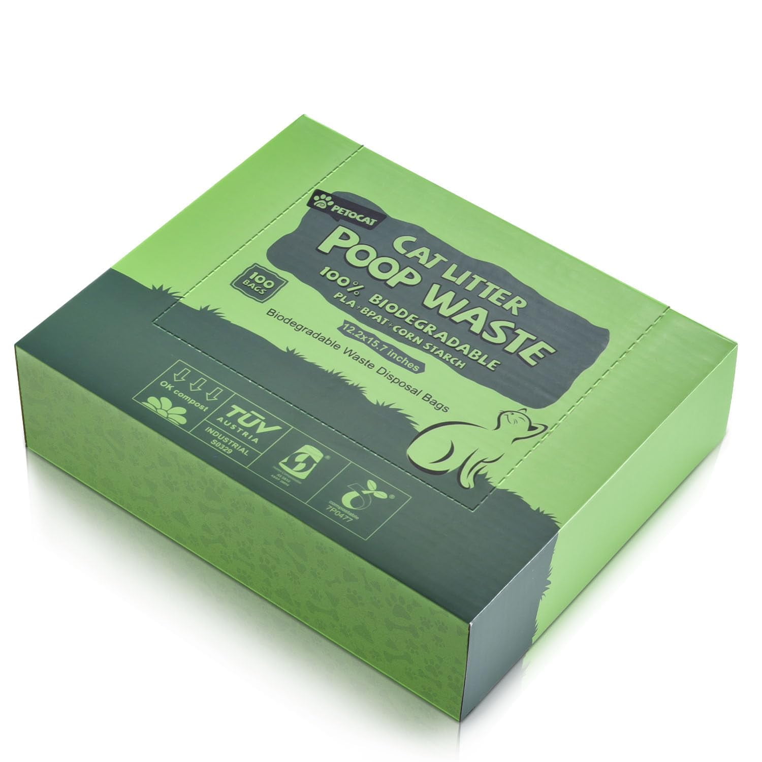 Petocat - Bolsas De Arena Para Gatos Desechador De Residuos Biodegradables 100 Unidades