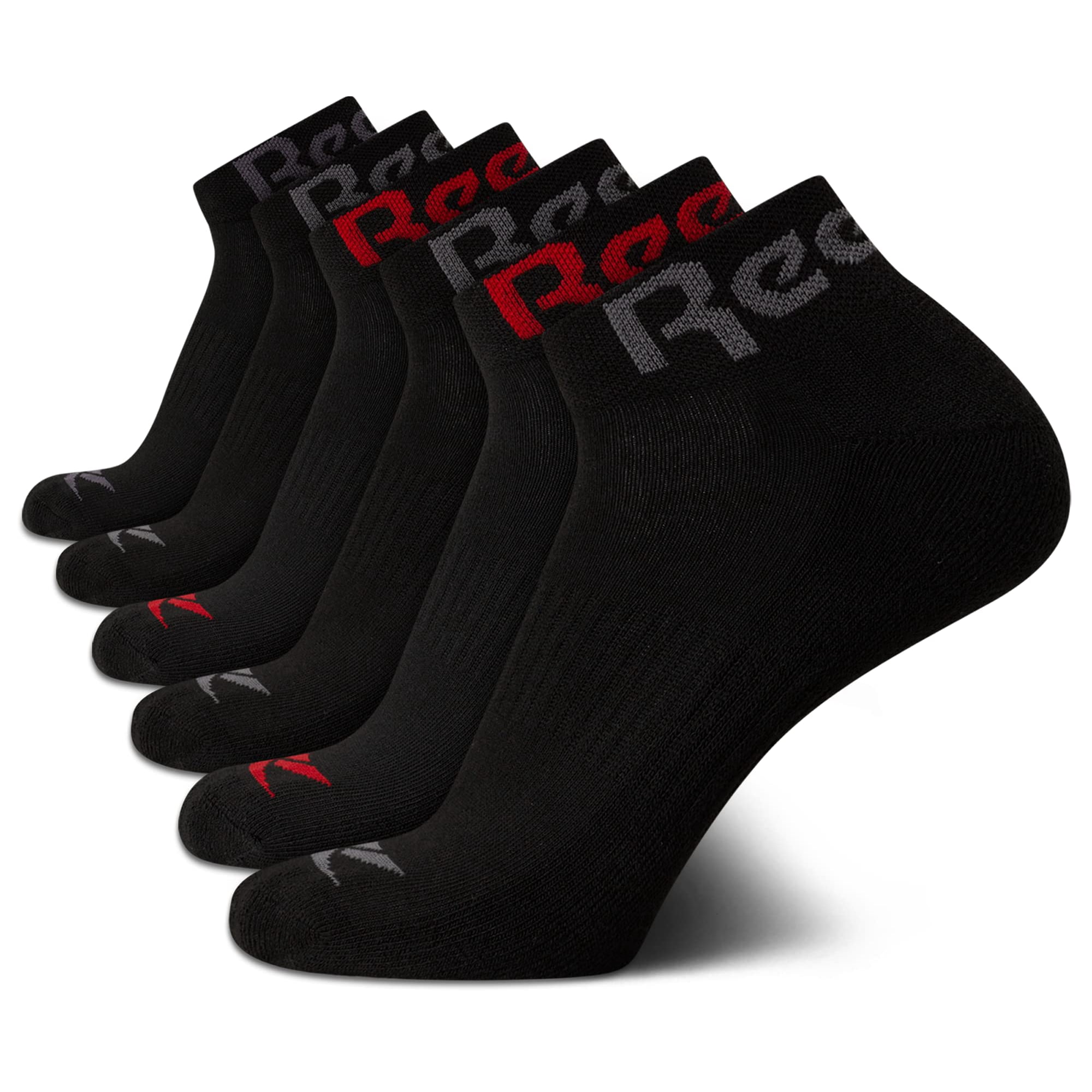 Reebok - Pack De 6 Calcetines Quarter Para Hombre Tallas 6 12 5 Logotipo Negro