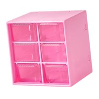 Magideal - Organizador De Cajones Pequeño Para Escritorio, Organizador De Cuentas Para Mujeres Y Niñas, Caja De Almacenamiento Para Joyería, Suministros De Arte, Rosa 6 Cajones