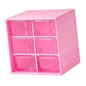 Magideal - Organizador De Cajones Pequeño Para Escritorio, Organizador De Cuentas Para Mujeres Y Niñas, Caja De Almacenamiento Para Joyería, Suministros De Arte, Rosa 6 Cajones