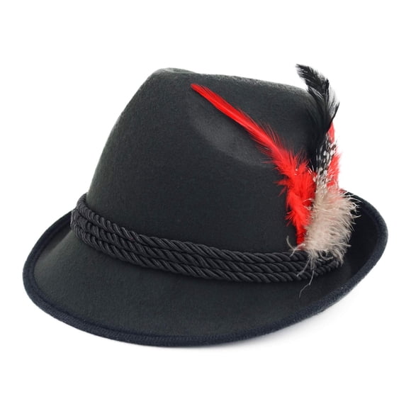 Sombrero de Disfraz Melesh Negro de 59 cm con Plumas