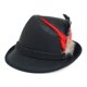 thumbnail image 1 of Sombrero de Disfraz Melesh Negro de 59 cm con Plumas, 1 of 7