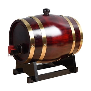 Magideal - Barril De Roble Para Añejar Con Soporte, Barril De Roble Para Vino, Cerveza, Cócteles, Vino, Artículos Para El Hogar 3 Litros