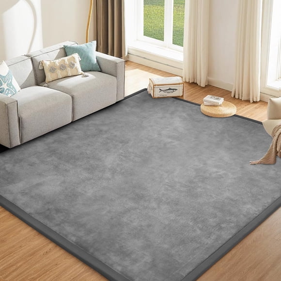 Alfombrilla de juego para bebés ILPEOD de 1,2 cm de grosor, espuma viscoelástica, 280 x 200 cm, gris