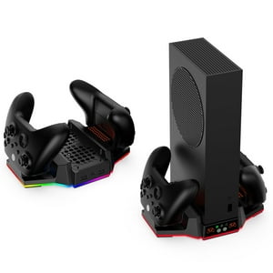 Base De Enfriamiento Y Estación De Carga Aaronmei Para Xbox Series S Con Luces Rgb Y Cargador Dual Negro