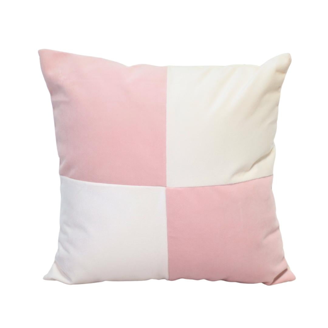 Máxima Design - Cojín Rosado Blanco Felpa 50x50 Cm