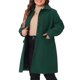 thumbnail image 4 of Abrigo de talla grande para mujer Agnes Orinda, sólido, con botones, largo, para otoño e invierno, con bolsillos, 4X, verde oscuro, 4 of 6