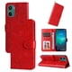 thumbnail image 5 of Funda tipo cartera FOXDOCK para Motorola Moto E15 , diseño girasol en relieve, cuero PU, cierre magnético, soporte y tarjetero, 5 of 5
