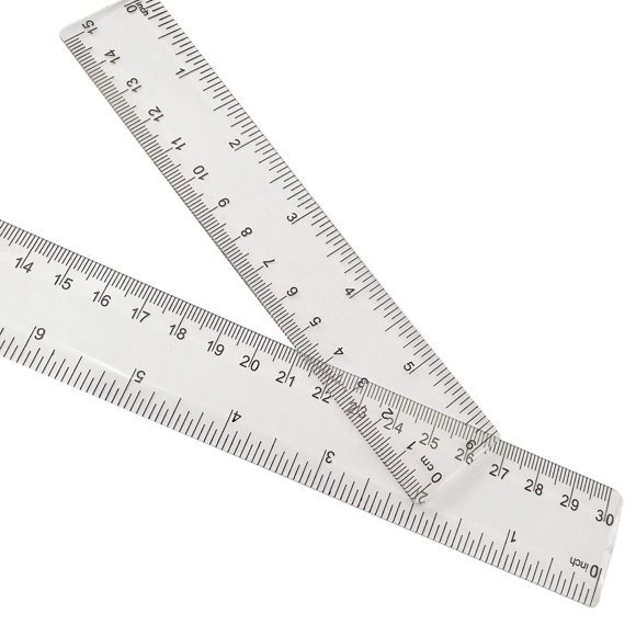 Regla monochef 16 cm y 30 cm de plástico transparente – Pack de 2