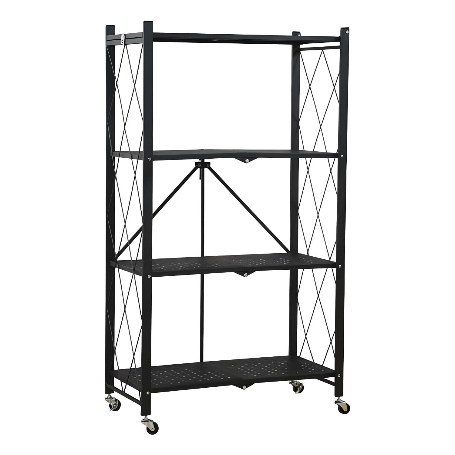 Prochef - Estante Plegable De Acero Con Ruedas. 4 Bandejas