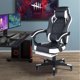 thumbnail image 2 of Silla Gamer Reclinable 150° con Reposapiés Blanco Negro, 2 of 6