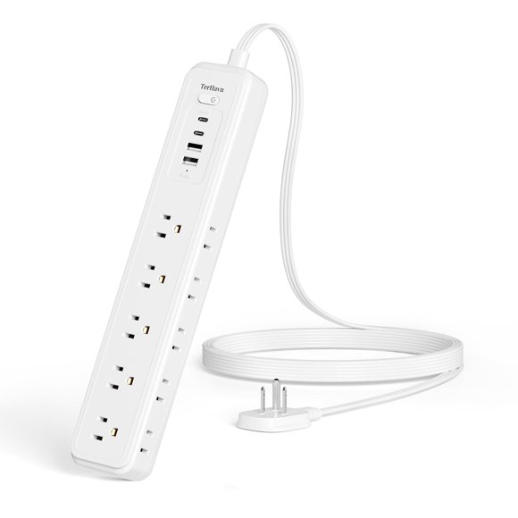 Regleta MCSCN 15 tomacorrientes y 4 puertos USB (2 USB‑C y 2 USB‑A), cable de 1,5 m