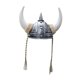 thumbnail image 2 of Casco Medieval Con Cuernos, Adorno único, Accesorios De Halloween De Caballero Unisex, Plateado Con Trenza, 2 of 5