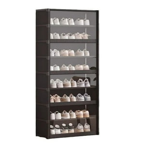 Global Latin Group - Zapatero Vertical Con Tapa Pet 30X64X139Cm 8 Niveles Marron