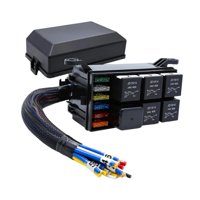 Magideal - Caja De Relés De Fusibles, Bloque De Fusibles Y Caja De Relés, Reemplaza, Bloque De Relés De 6 Ranuras, Caja De Relés Precableada, Portafusibles , 24V 24V 4 Pines