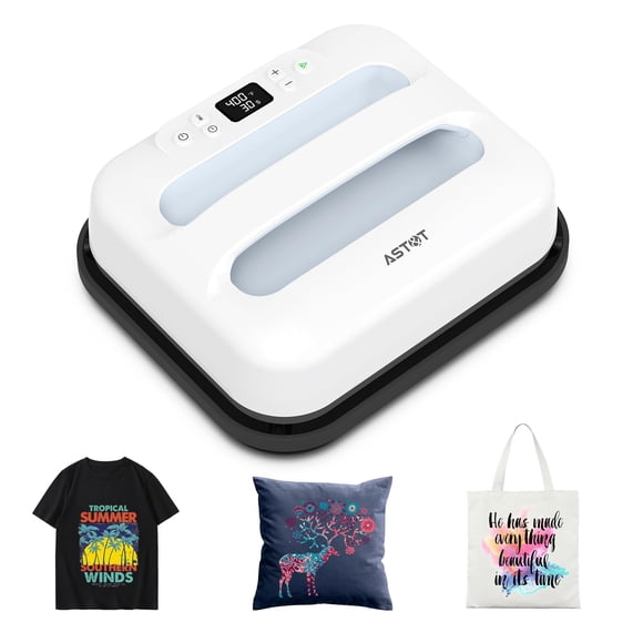 Máquina de prensa térmica AST&T portátil de 30 x 25 cm para camisetas