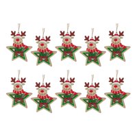 Magideal - 10X Adornos Navideños Colgantes De Madera Para Decoración Navideña, Adornos Colgantes Colgantes Para Fiestas, Festivales, Decoración De Vacaciones Alce