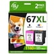 thumbnail image 1 of Cartucho de tinta TECKKIN 67XL remanufacturado para HP DeskJet 2700, 1 of 9