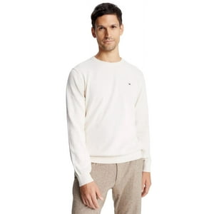 Jersey Tommy Hilfiger Liso Con Cuello Redondo Para Hombre, Color Blanco Pluma