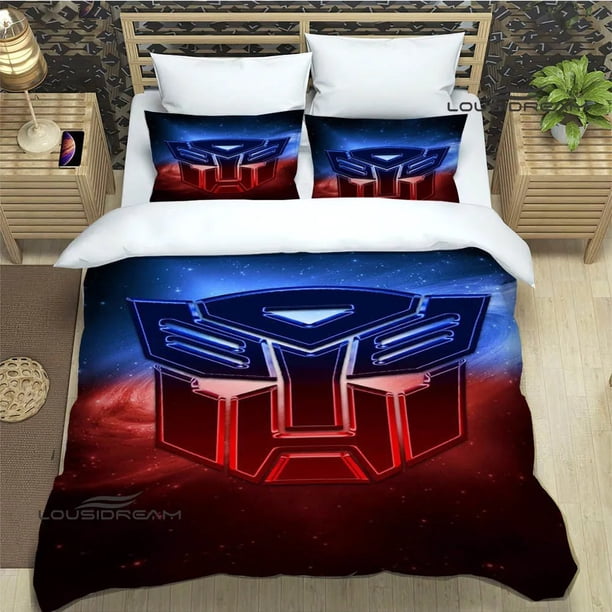 x645 Bed SheetsTransformers cartoon bedding set, soft home textile polyester digital printing, exquisite set, luxury birthday gift 3-Piece Bedding Set (1 Duvet Cover + 2 Pillow Shams) nj645