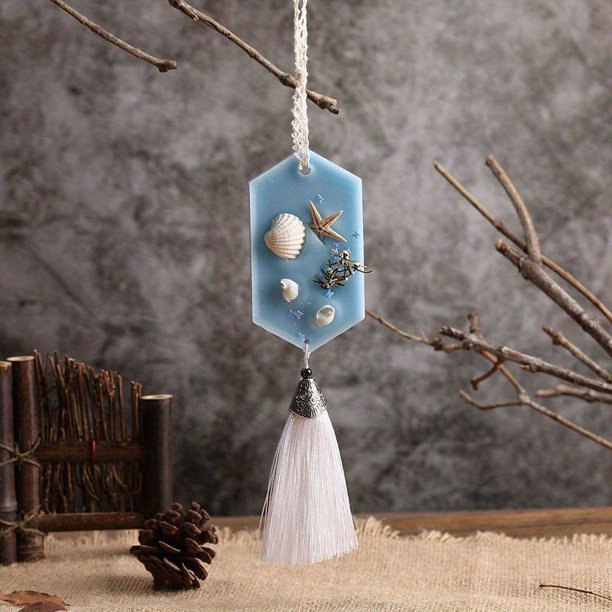 Aromatherapy Car Pendant - Tassel Wax Tablet with Immortal Flower Fragrance & Essential Oil Soybean Wax